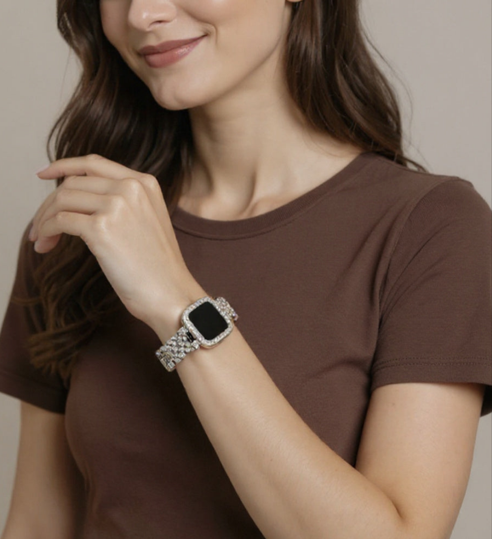 Silver square led watch