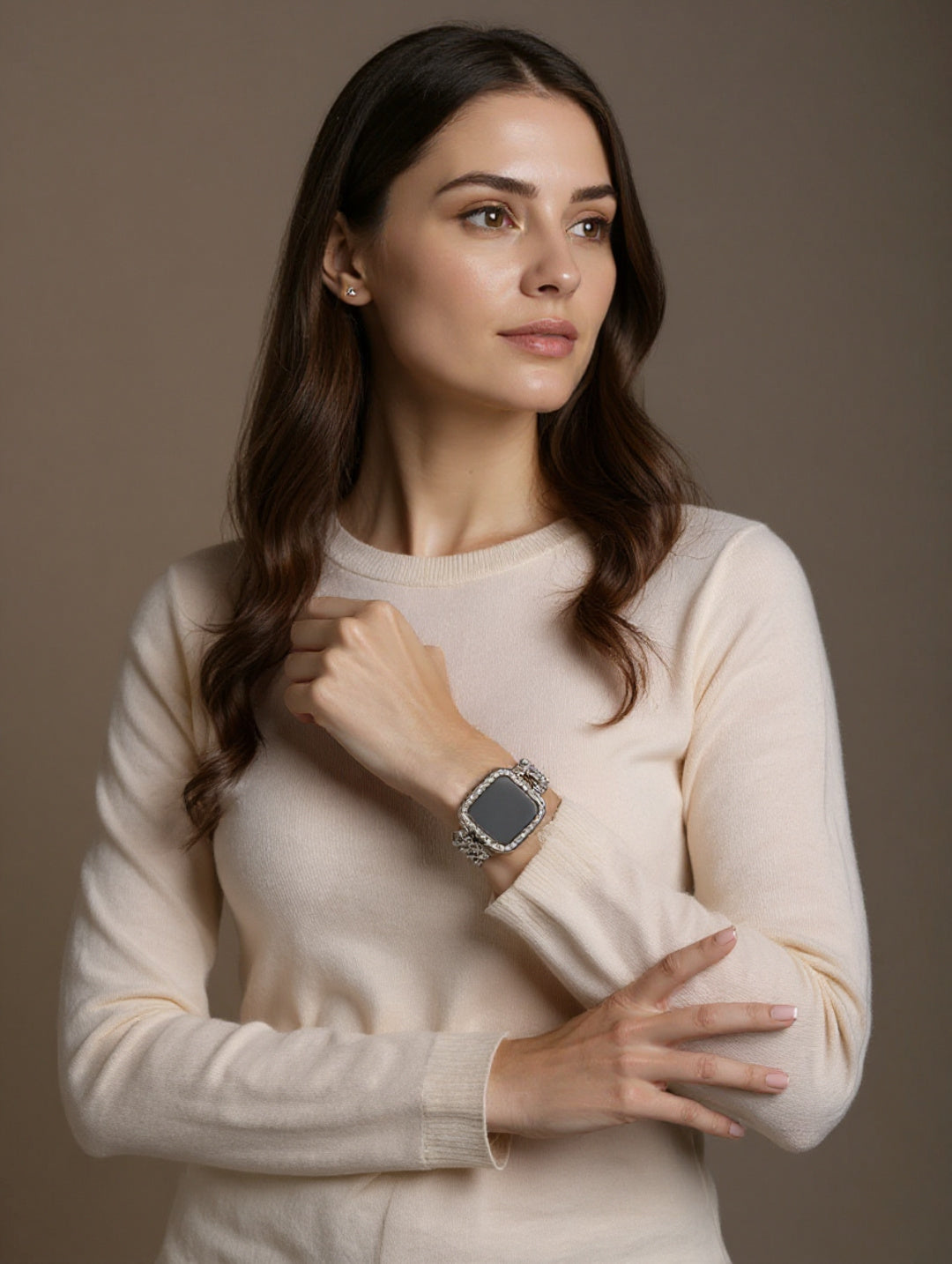 Silver square led watch