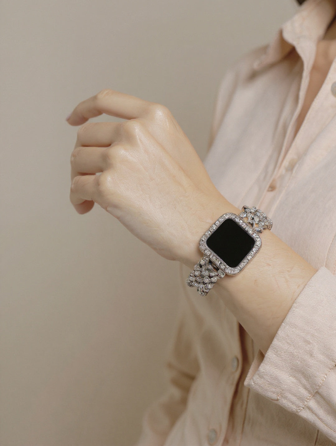 Silver square led watch