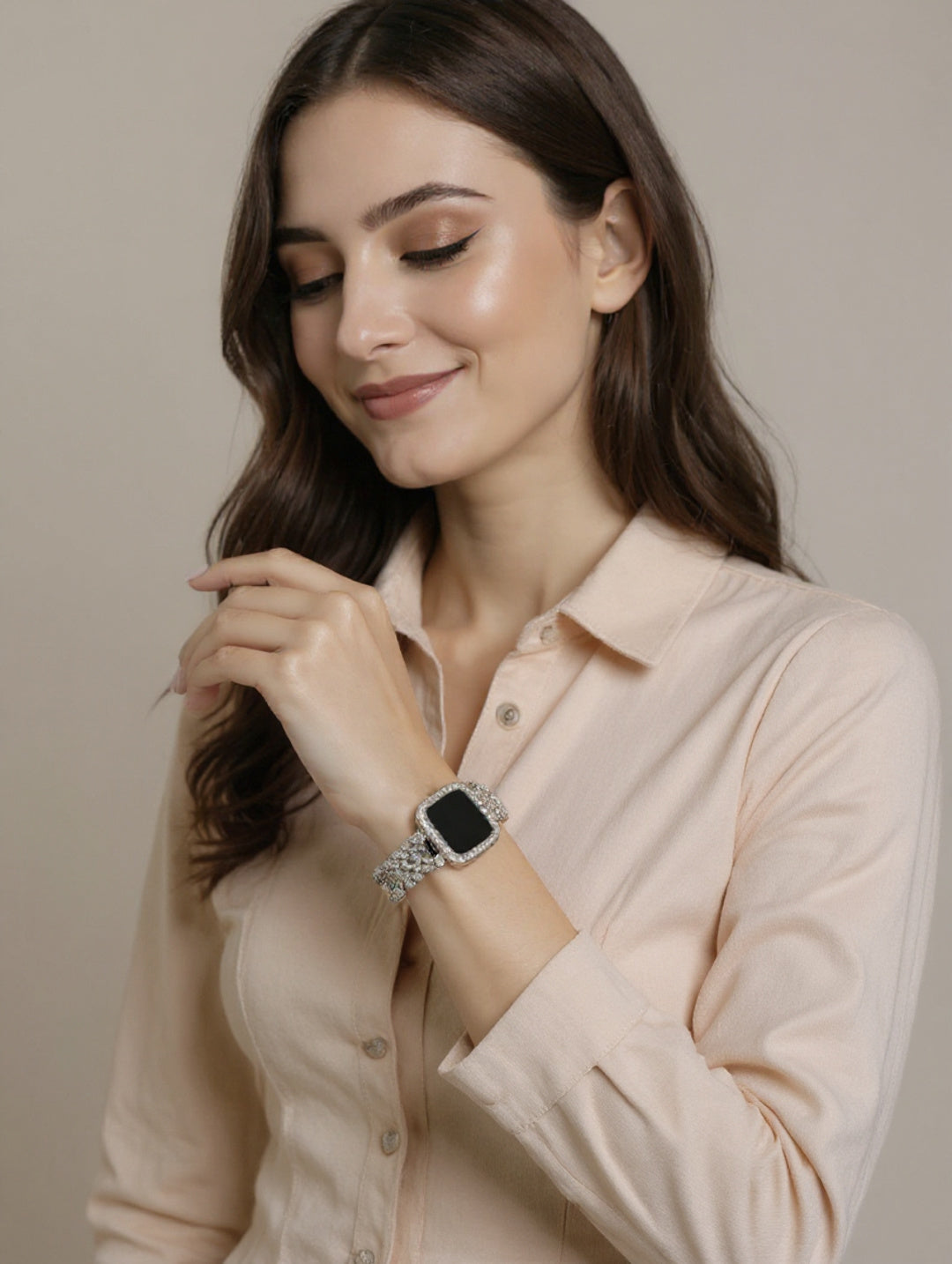 Silver square led watch