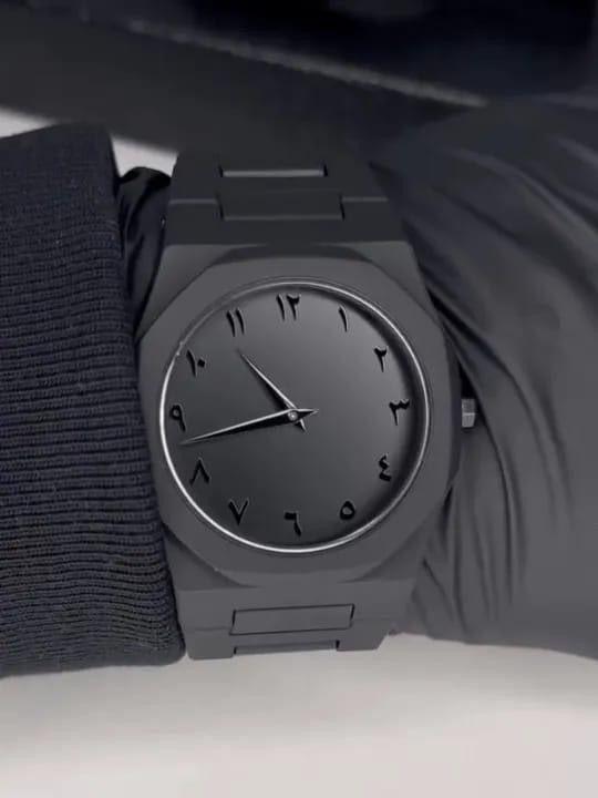 Black Aura watch with Eastern Arabic Numerals